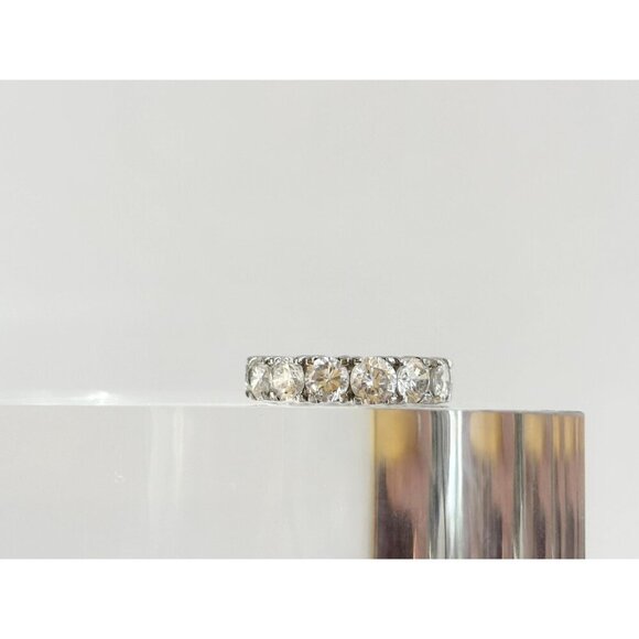 Chunky 360 degree Multi Gemstoned Vintage Sterling Silver Style Ring - sz 5.75 - Picture 2 of 10